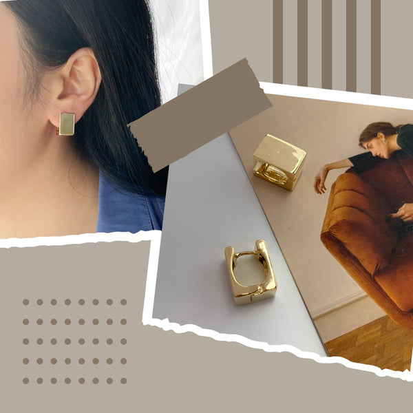 Rectangular Stud Earrings