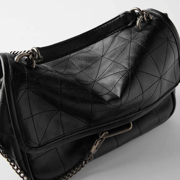 Industrial Black Leather Bag