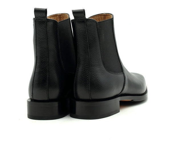 Black Pebble Grain Chelsea Boot