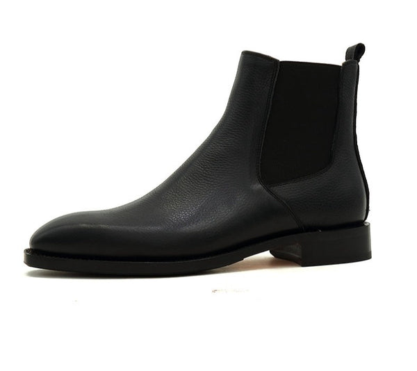 Black Pebble Grain Chelsea Boot