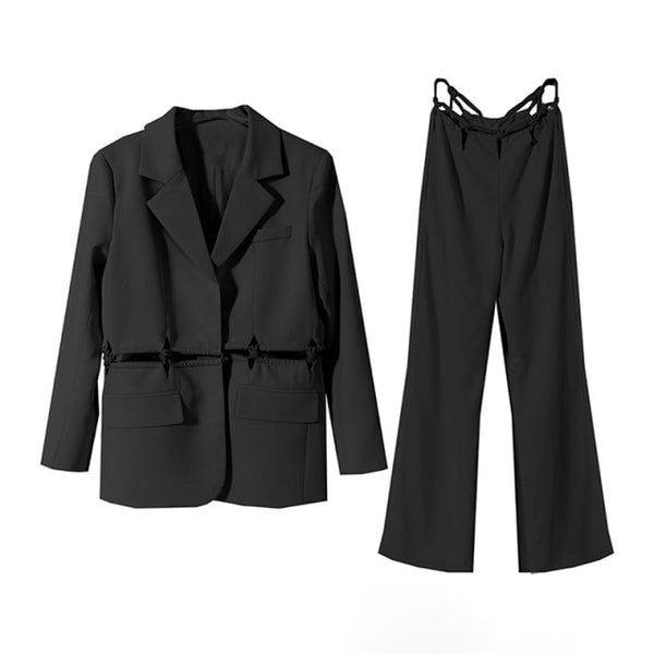 Loose Patchwork Suit