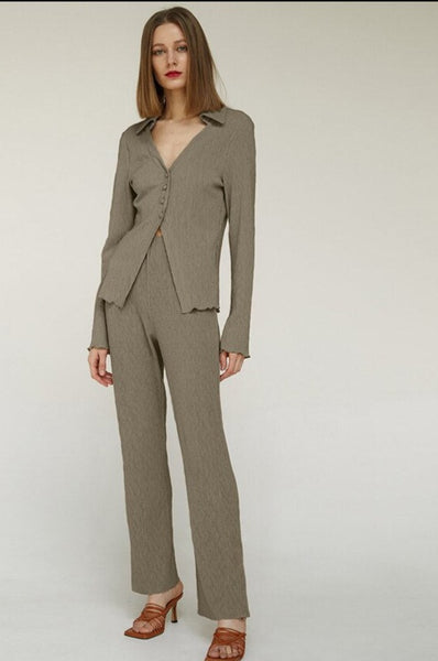 High Waist Pleated Suit