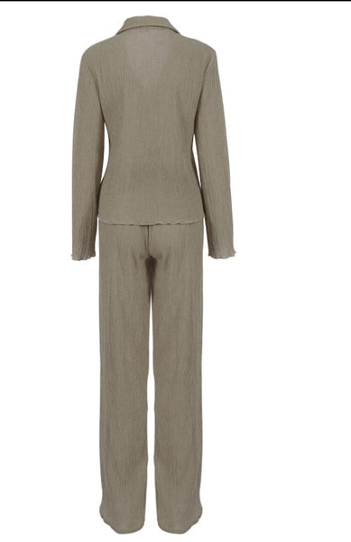 High Waist Pleated Suit