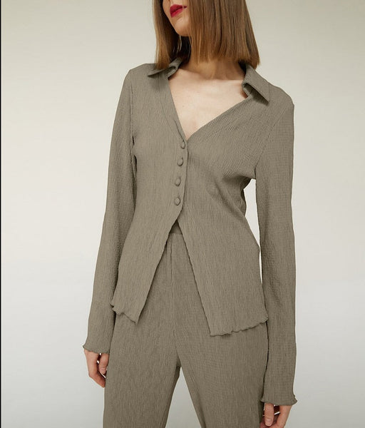 High Waist Pleated Suit