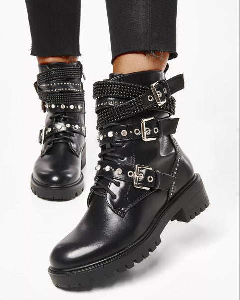 Biker Stud Buckle Boot