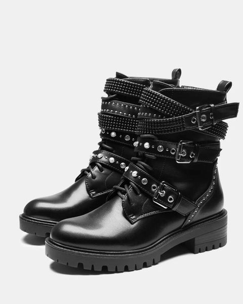 Biker Stud Buckle Boot