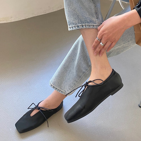 Square Toe Ballet Flats