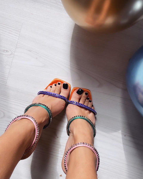 Rainbow Stone Strap Sandal