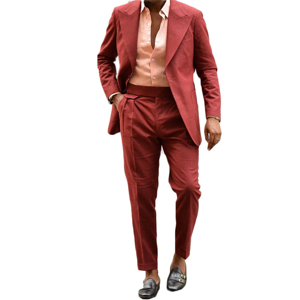 Blazing Burgundy Blazer Suit