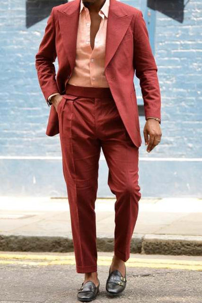 Blazing Burgundy Blazer Suit