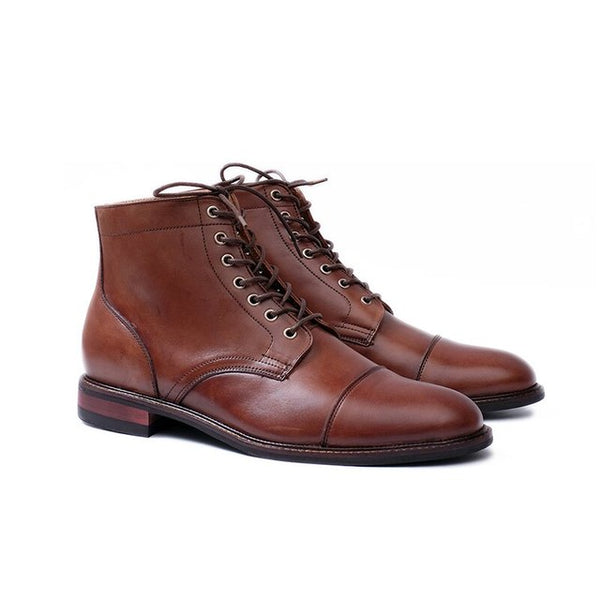 Brown Lace- Up Men Boots