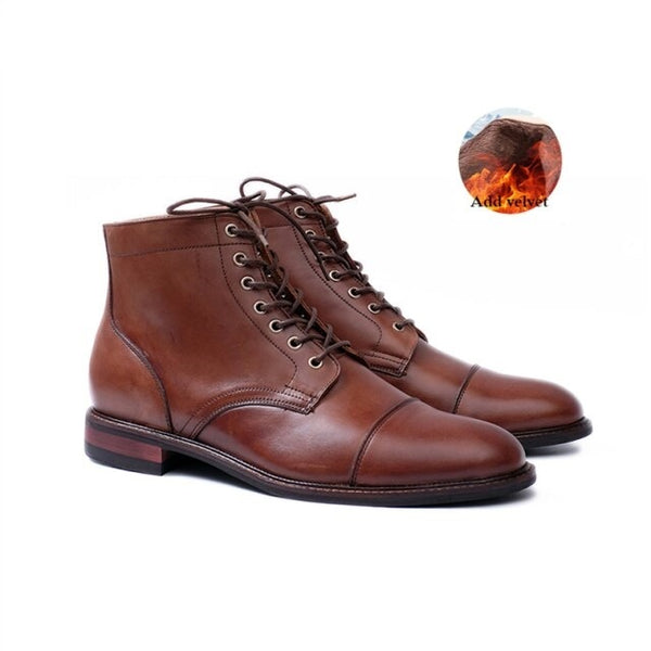 Brown Lace- Up Men Boots