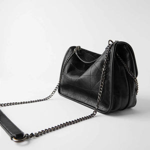 Industrial Black Leather Bag