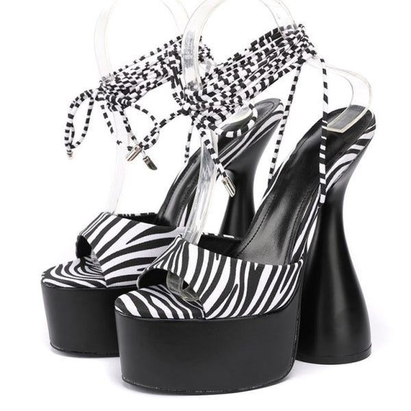 Zebra Print Platform Sandal