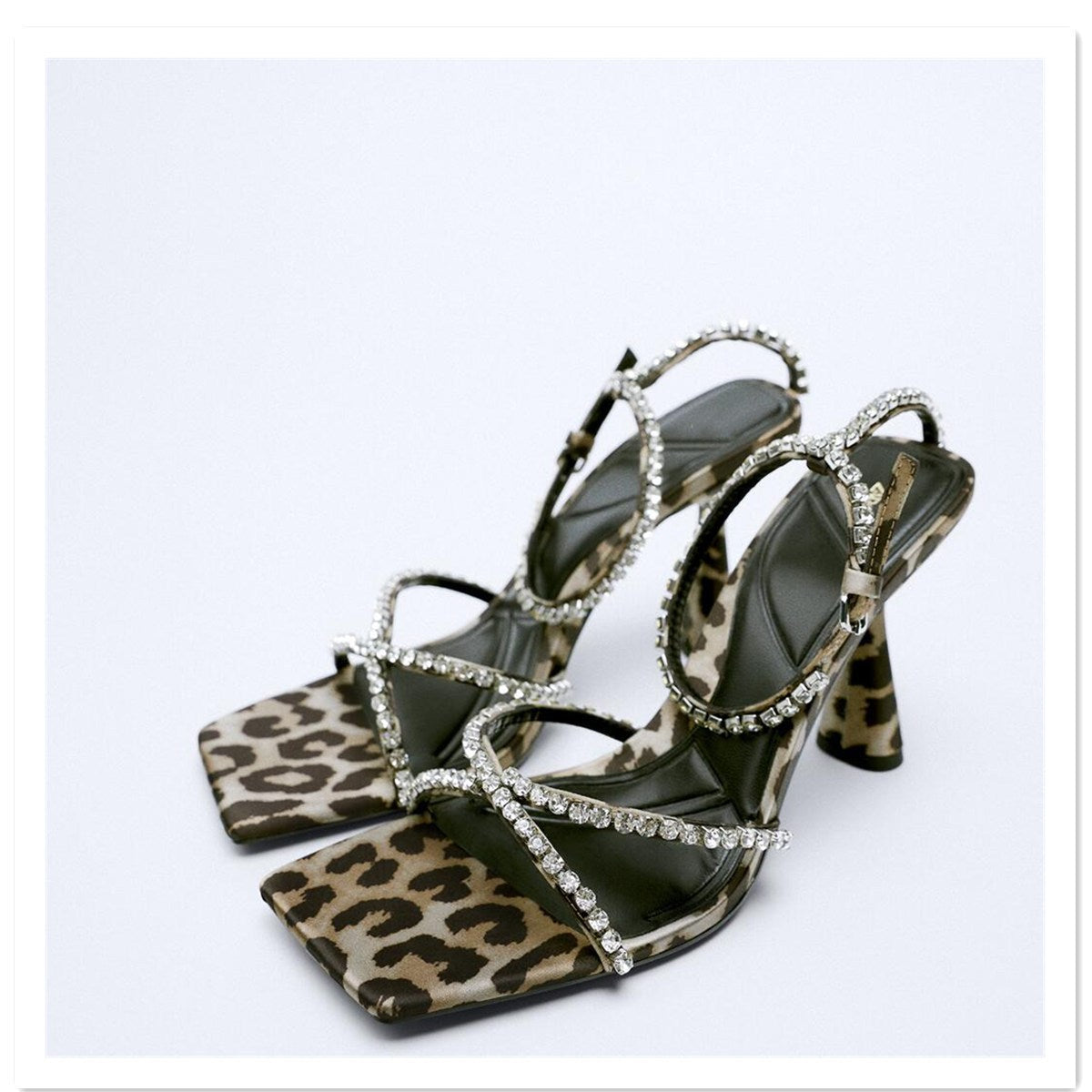 Leopard Rhinestone Sandal