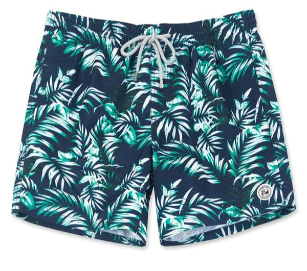 Tropical Print Swim Trunks