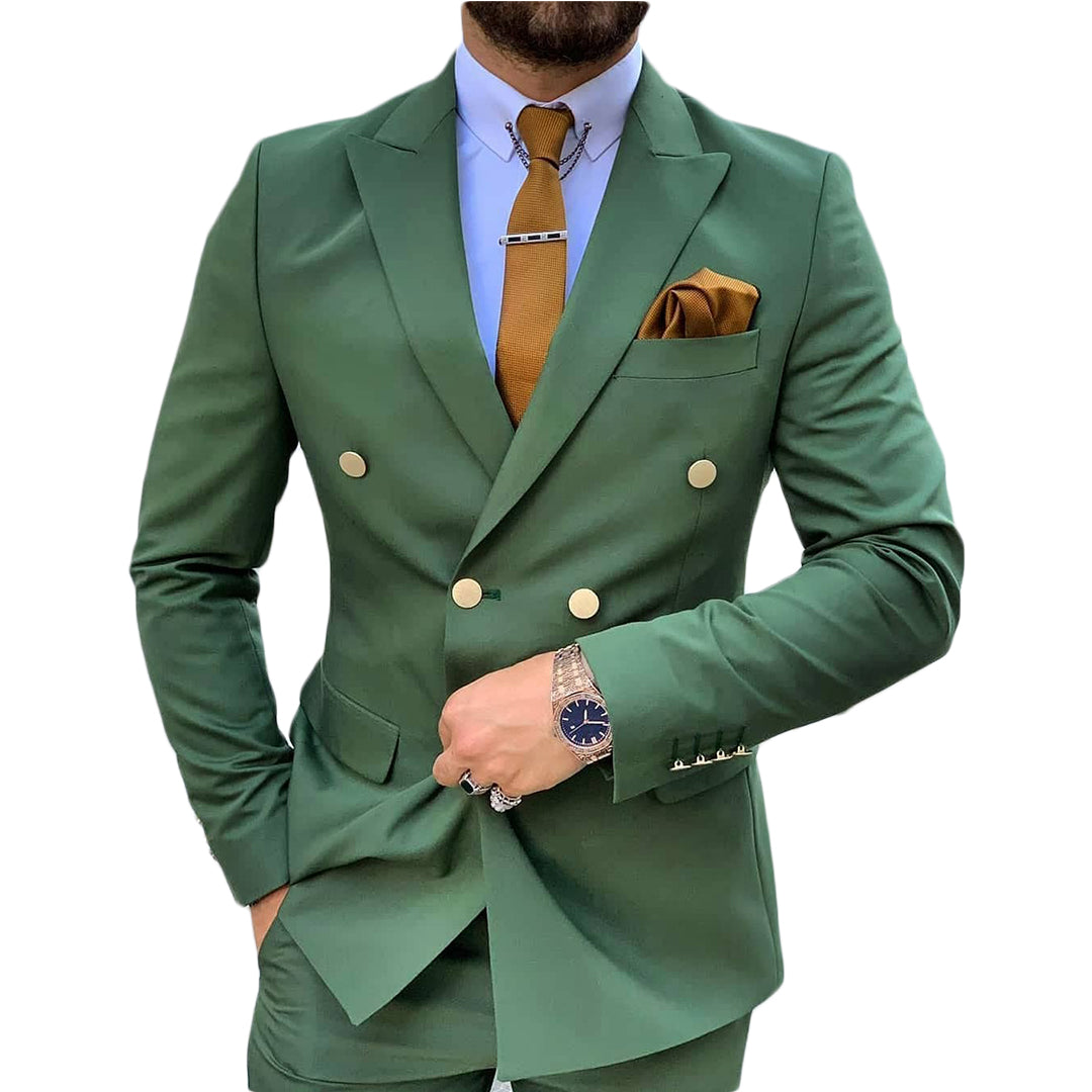 Cotton Double Breasted Blazer Suit